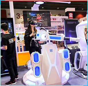 2018年9月廣州GTI展會上，客戶體驗絕地守衛(wèi)vr射擊